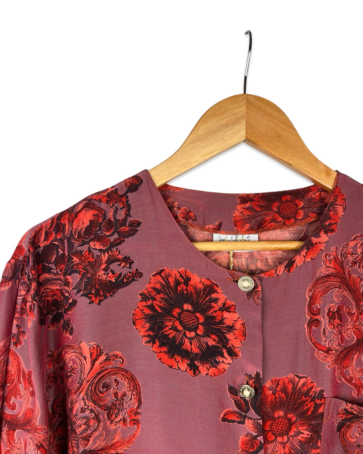 Vintage blouse met bloemen - XL