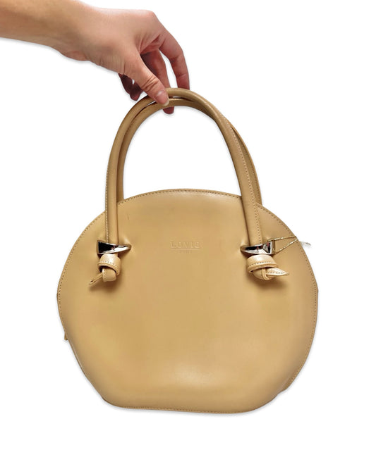 Vintage beige leren tas