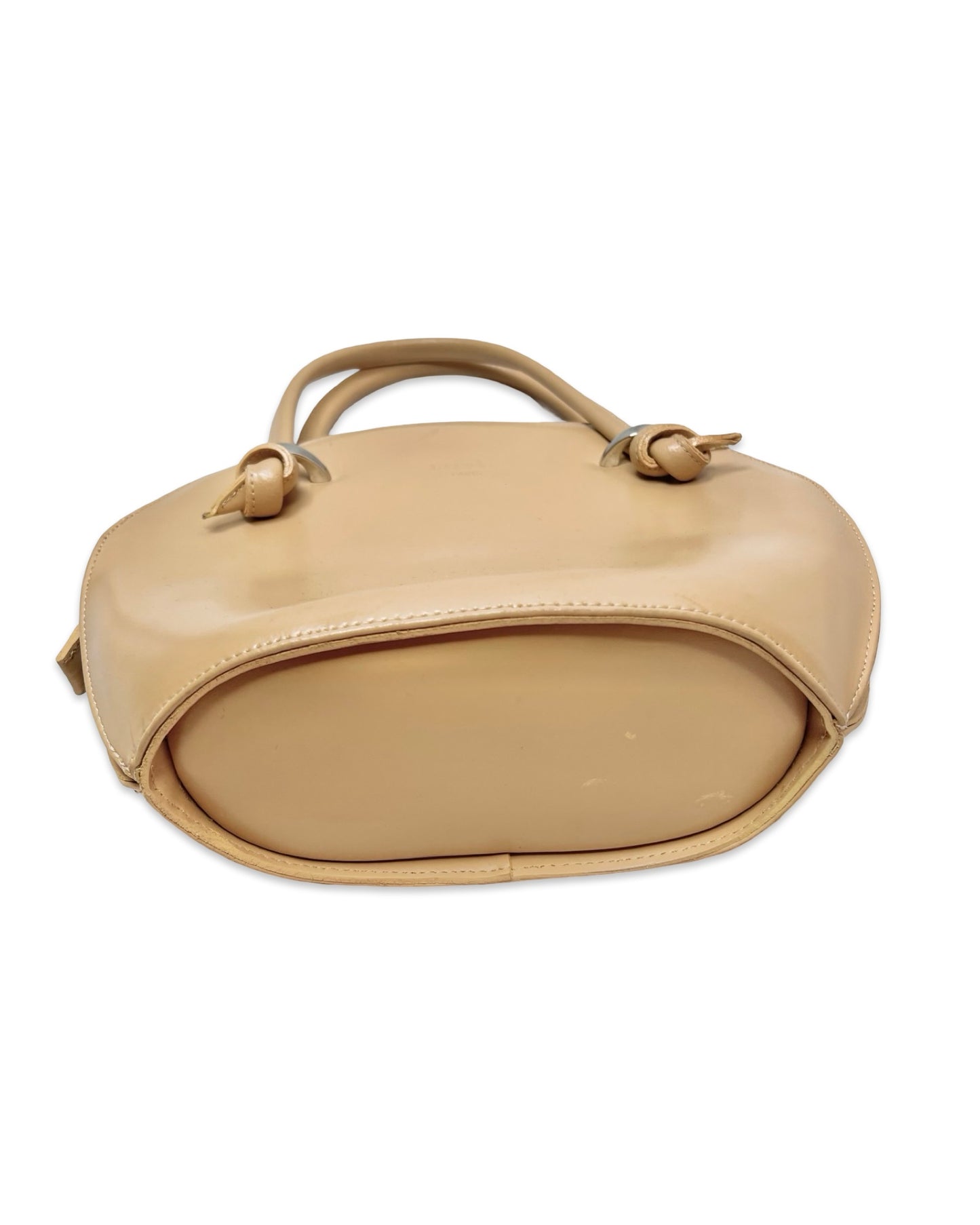 Vintage beige leren tas