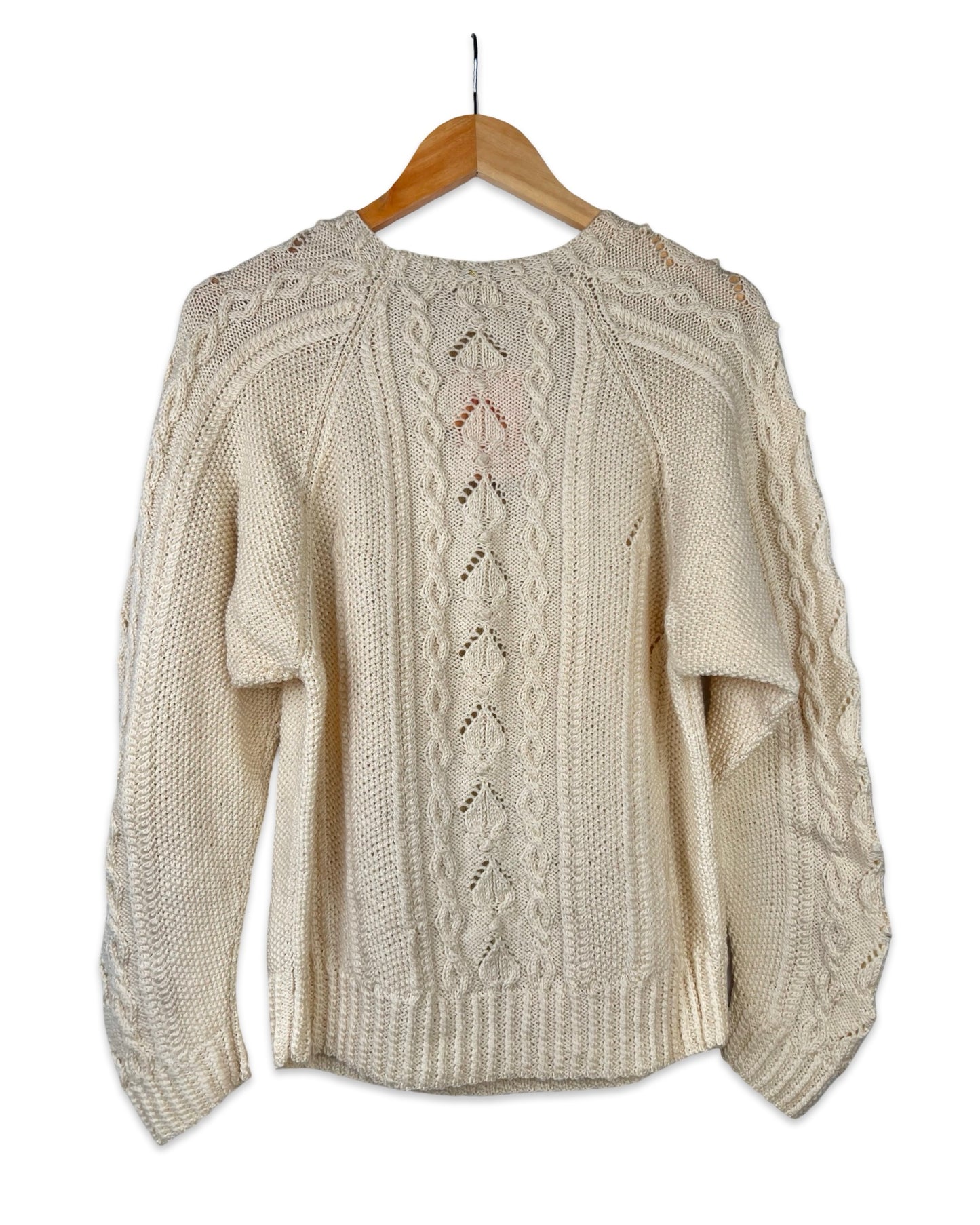 Vintage wollen kabeltrui - M/L