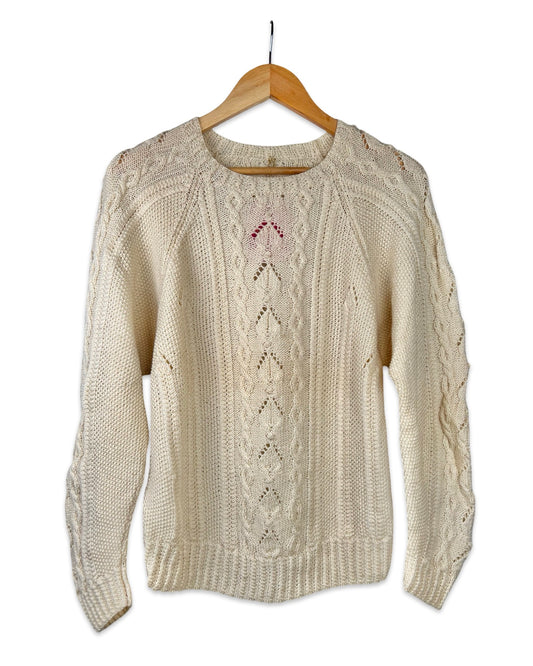 Vintage wollen kabeltrui - M/L
