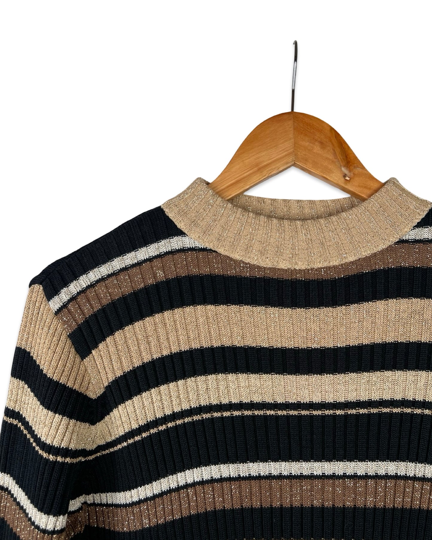 Vintage gestreepte trui met lurex - L