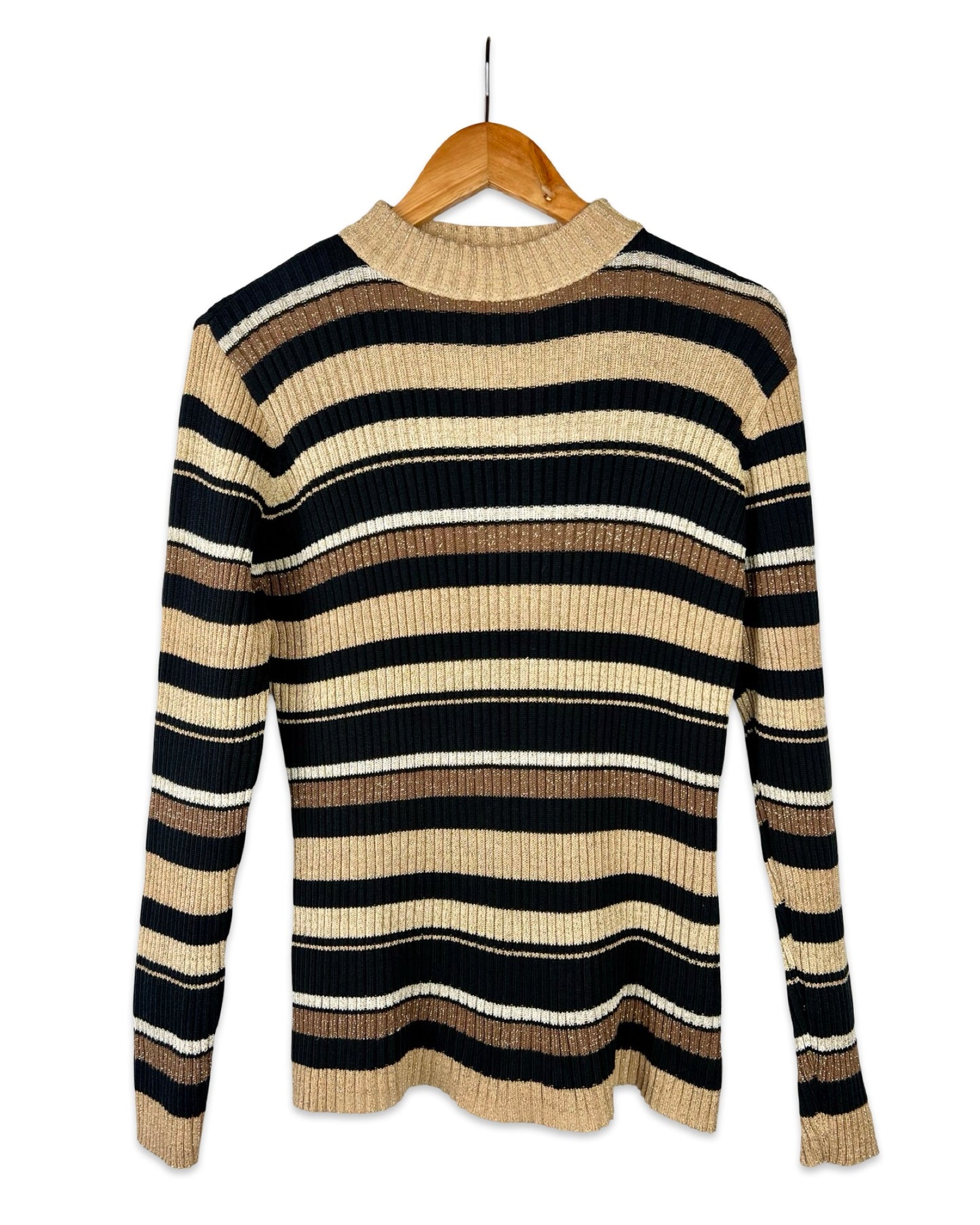 Vintage gestreepte trui met lurex - L