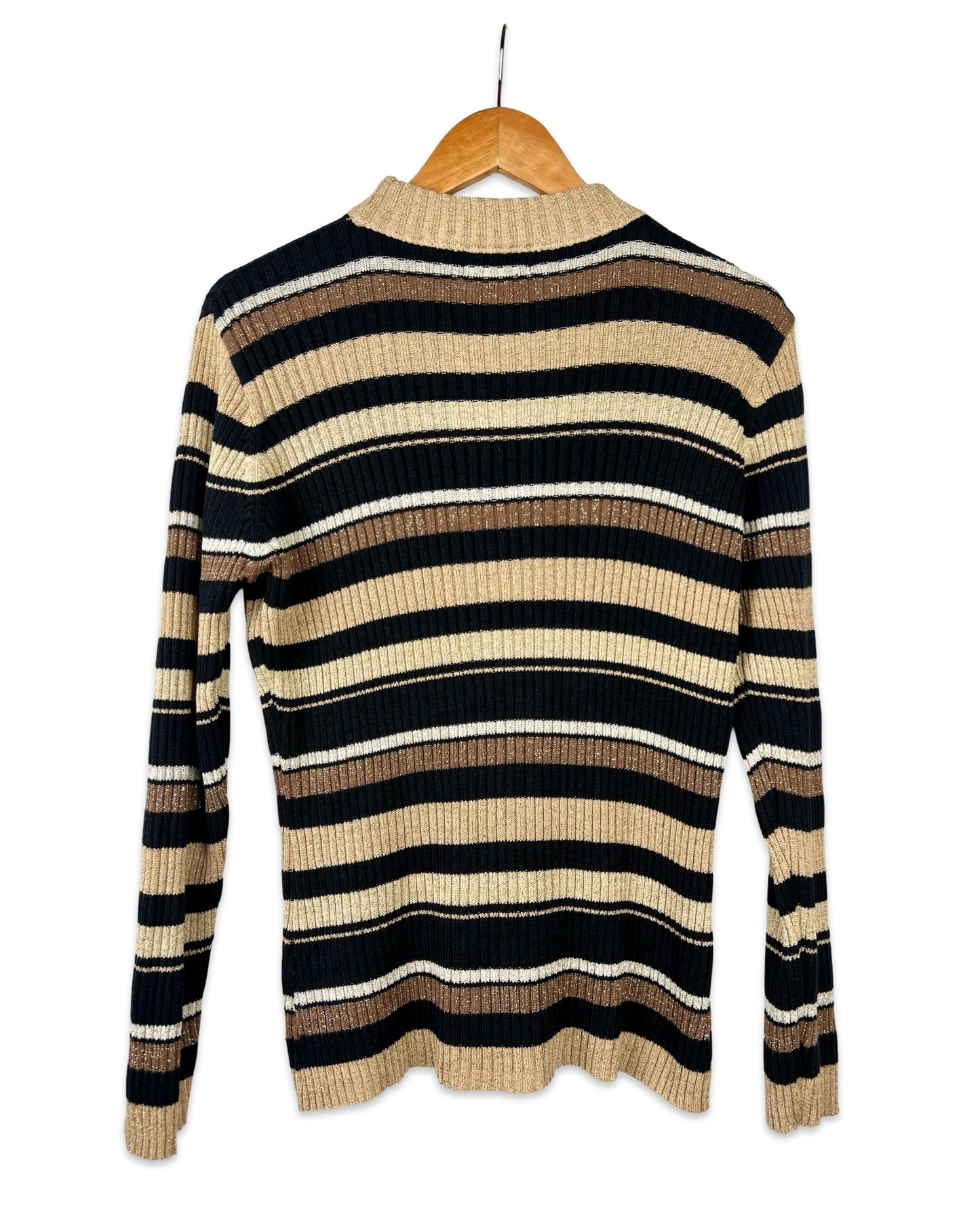 Vintage gestreepte trui met lurex - L