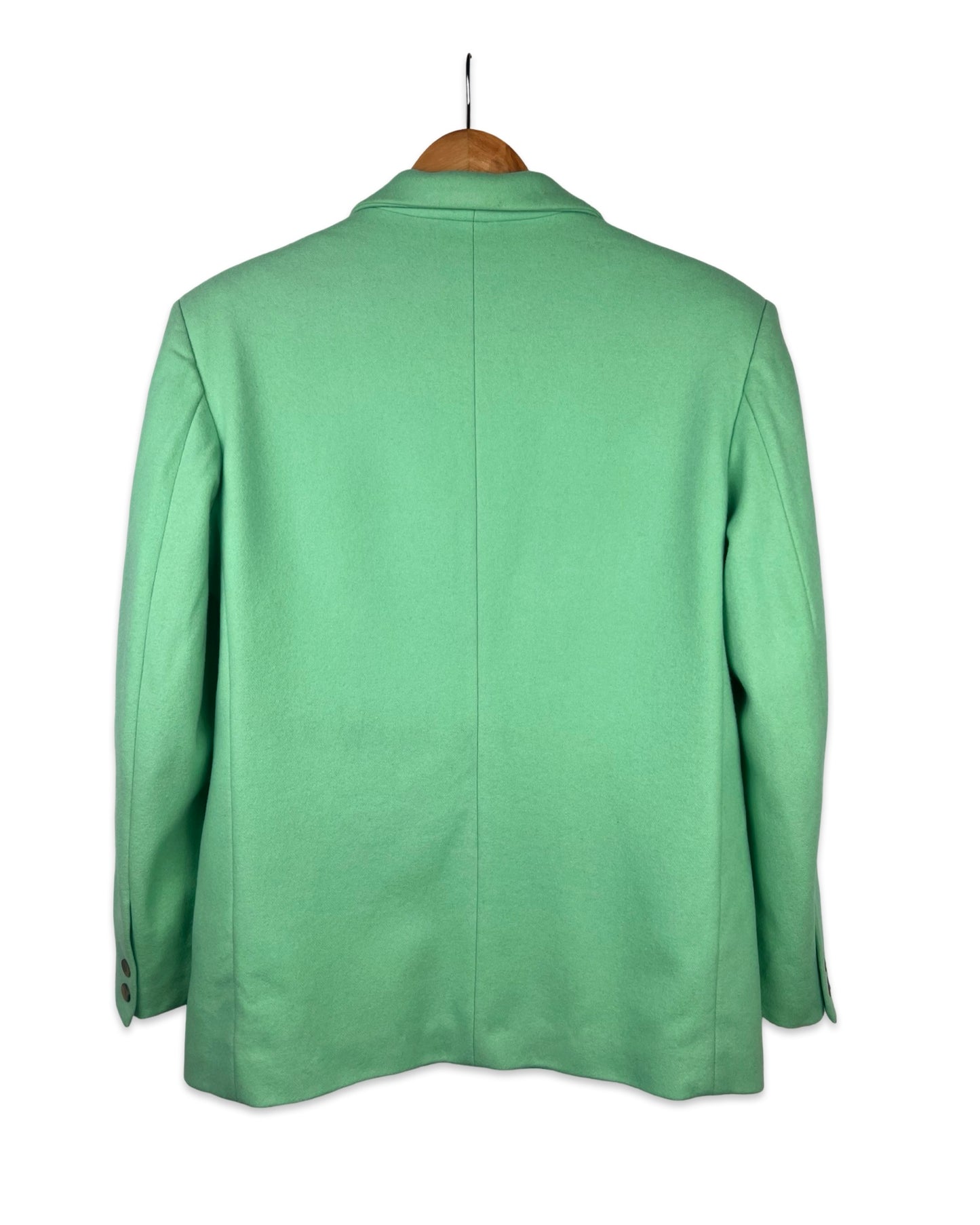 Vintage mintgroene wollen blazer - M