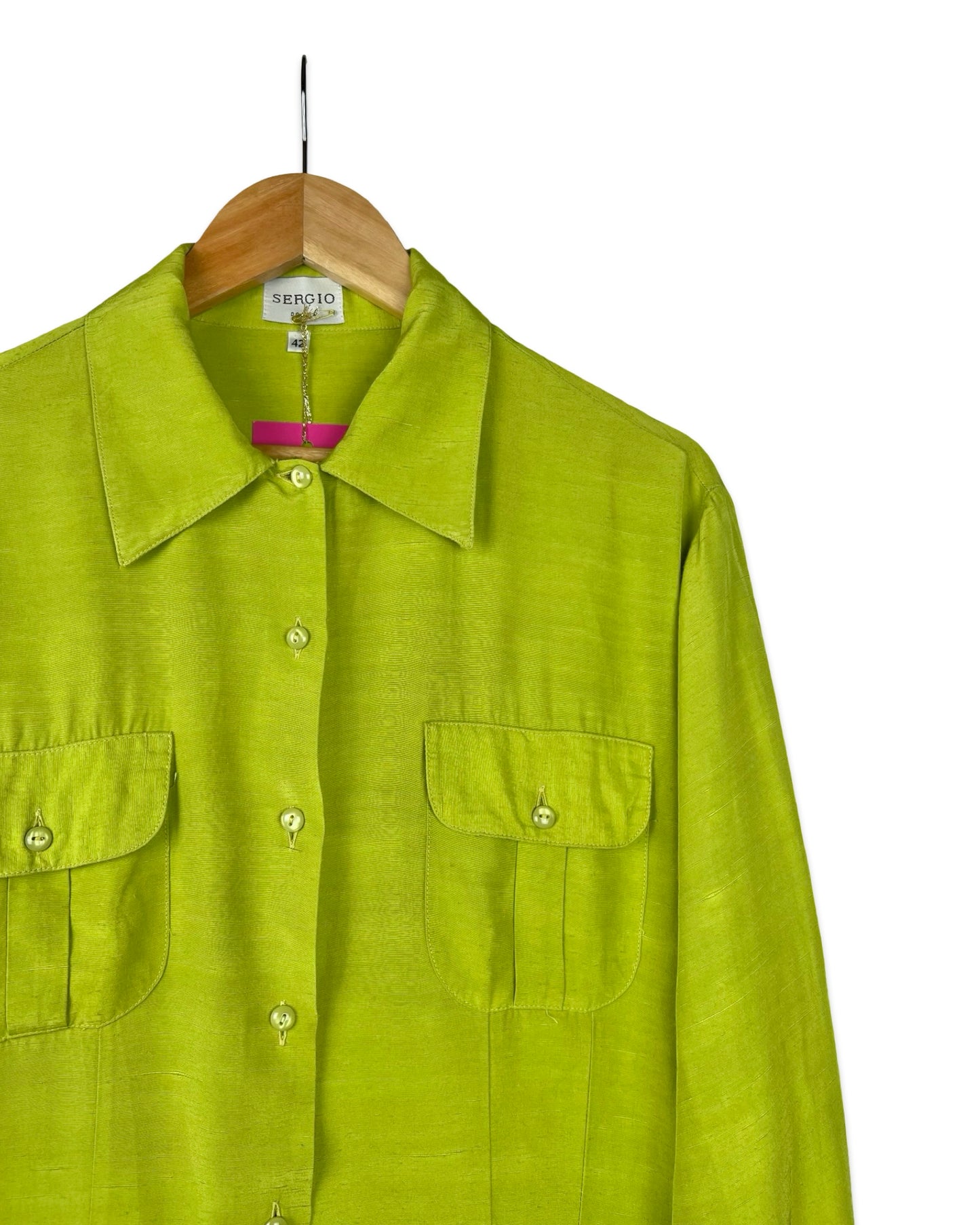 Limegroene vintage blouse - L