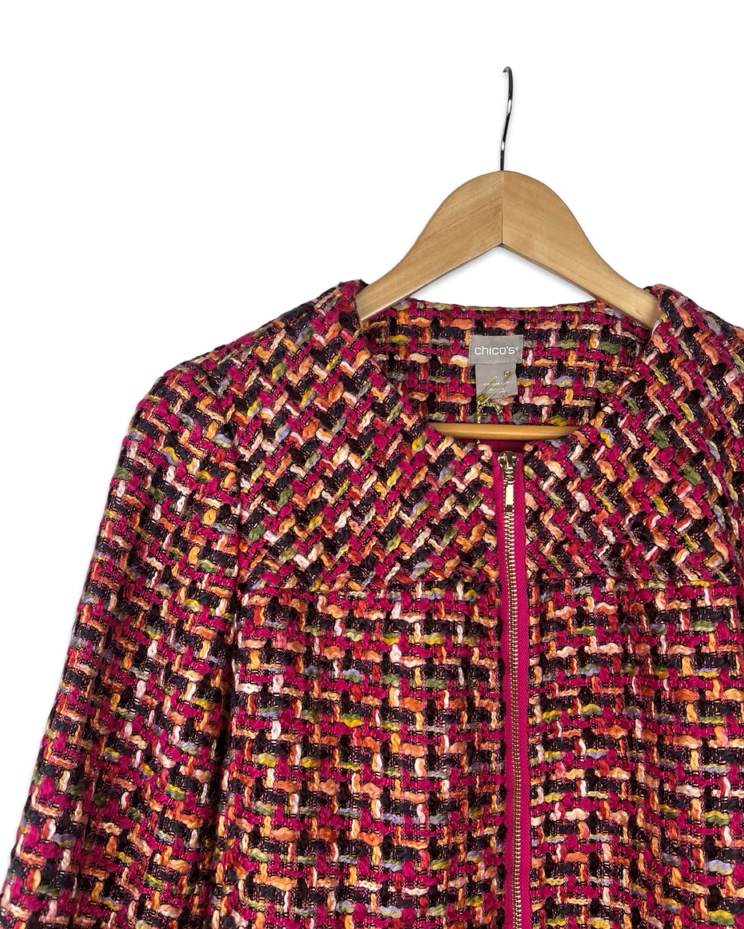 Multicolor bouclé blazer - M