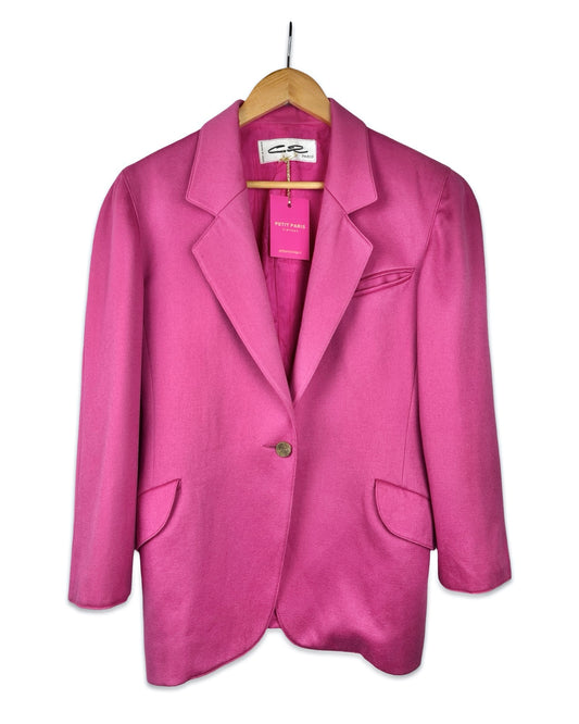 Roze 80s wollen blazer - M